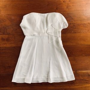 BCBG white strapless dress